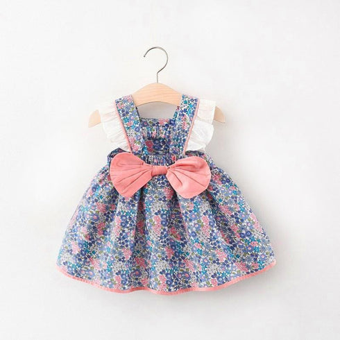 Summer New Baby Girl Flying Sleeve Dress Broken Flower Dress